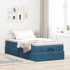 vidaXL Cadre de lit ottoman avec matelas bleu fonc&eacute; 90x190 cm velours