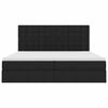 vidaXL Lit avec rangement et matelas Noir 200 x 200 cm Polyester