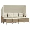 vidaXL Salon de jardin avec coussins 5 pcs beige r&eacute;sine tress&eacute;e