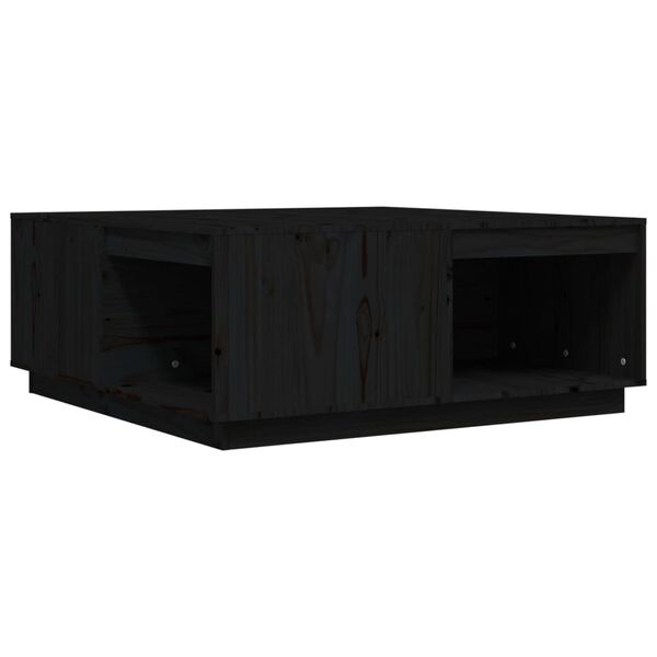 vidaXL Table basse Noir 100x101x40,5 cm Bois massif de pin