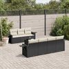 vidaXL Salon de jardin 8 pcs avec coussins noir r&eacute;sine tress&eacute;e