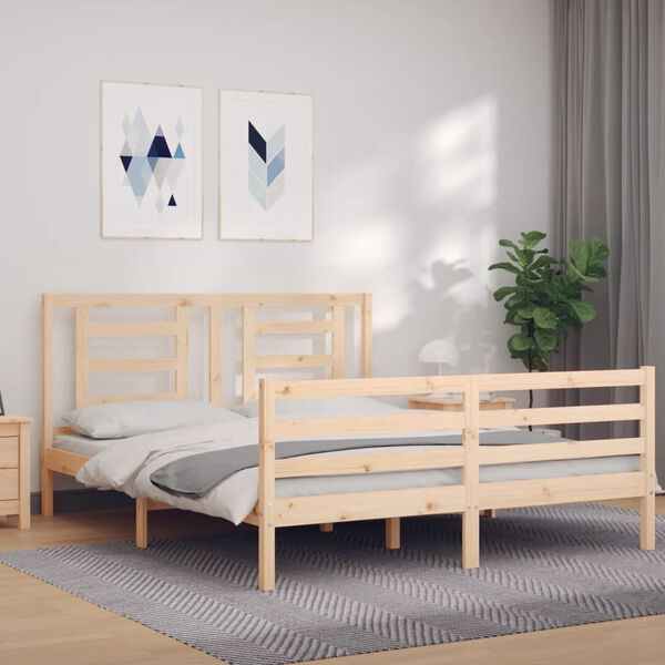 vidaXL Cadre de lit sans matelas 160x200 cm bois massif