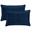 vidaXL Housse de coussin 2 pcs HOUTEN Bleu marine 50 x 80 cm Flanelle
