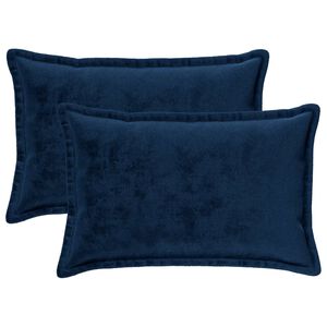 vidaXL Housse de coussin 2 pcs HOUTEN Bleu marine 50 x 80 cm Flanelle