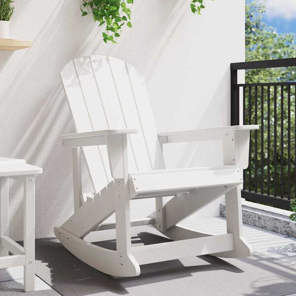 vidaXL Chaise Adirondack &agrave; bascule Blanc 92 x 73,5 x 92 cm HDPE