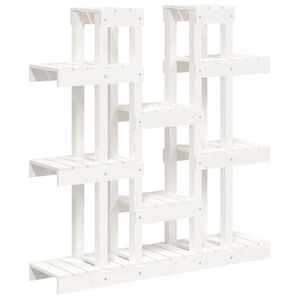 vidaXL Support &agrave; plantes Blanc 104,5x25x109,5 cm Bois massif de pin