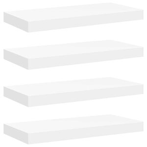 vidaXL &Eacute;tag&egrave;res murales flottantes 4 pcs Blanc 50x23x3,8 cm MDF