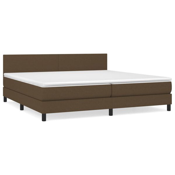 vidaXL Sommier &agrave; lattes de lit avec matelas Marron fonc&eacute; 200x200 cm