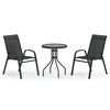vidaXL Ensemble de bistro de jardin 3 pcs Noir