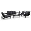 vidaXL Salon de jardin 5 pcs avec coussins Aluminium Gris fonc&eacute;