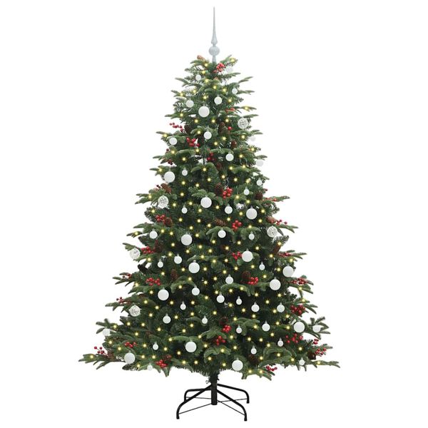 vidaXL Sapin de Noël artificiel Vert 180 cm PVC, métal et plastique