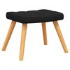vidaXL Chaise de relaxation avec tabouret Noir Tissu