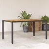 vidaXL Table de jardin et dessus en bois d'acacia noir r&eacute;sine tress&eacute;e