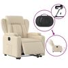 vidaXL Fauteuil inclinable &eacute;lectrique cr&egrave;me tissu