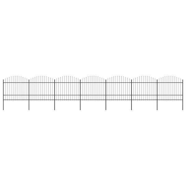 vidaXL Cl&ocirc;ture de jardin avec dessus en forme de lance en acier 1248 x 175 cm Noir