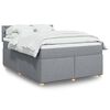 vidaXL Sommier &agrave; lattes de lit avec matelas Gris clair 140x190cm Tissu
