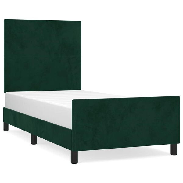 vidaXL Cadre de lit sans matelas vert fonc&eacute; 80x200 cm velours