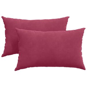 vidaXL Coussins de canap&eacute; 2 pcs Rouge bordeaux 50 x 30 cm