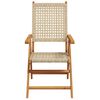 vidaXL Chaises inclinables de jardin lot de 4 beige rotin bois massif