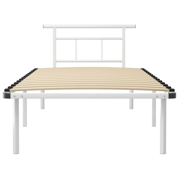 vidaXL Cadre de lit sans matelas blanc m&eacute;tal 100x200 cm