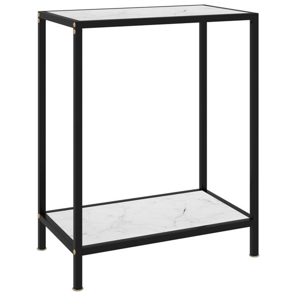 vidaXL Table console Blanc 60x35x75 cm Verre tremp&eacute;