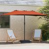 vidaXL Parasol de jardin Terre cuite 385 x 209 x 244 cm Polyester