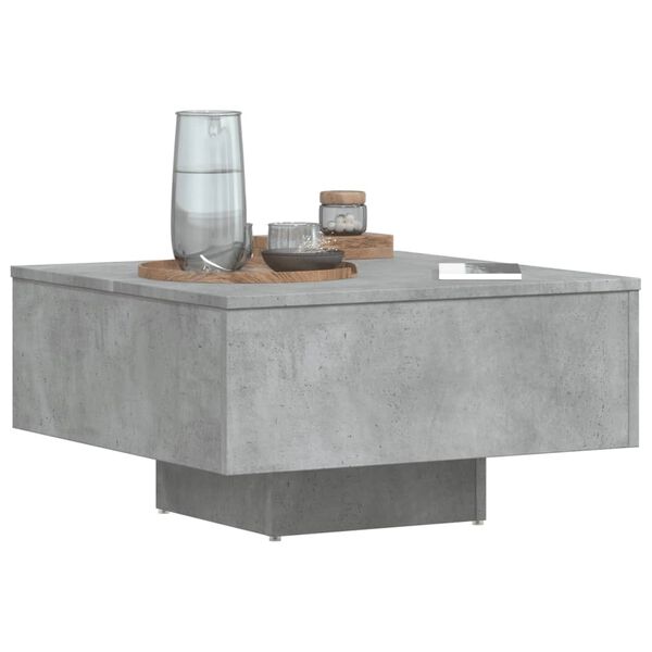 vidaXL Table basse gris béton 60x60x31,5 cm bois d'ingénierie
