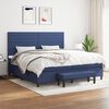 vidaXL Sommier &agrave; lattes de lit avec matelas Bleu 200x200 cm Tissu