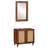 vidaXL Cabinet de salle de bain 2 pcs Noir et or Bois de mangue massif