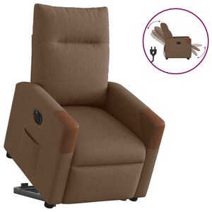 vidaXL Fauteuil inclinable &eacute;lectrique marron tissu