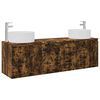vidaXL Ensemble d'armoire de salle de bain 3 pc Ch&ecirc;ne fum&eacute;