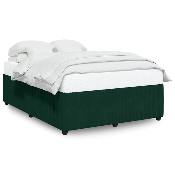 vidaXL Cadre de lit sans matelas vert fonc&eacute; 160x200 cm velours