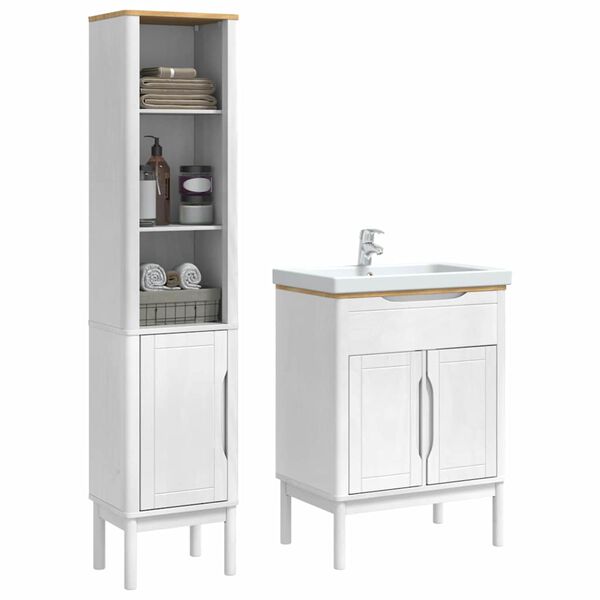 vidaXL Ensemble de mobilier de salle de bain FLORO 2 pcs Blanc
