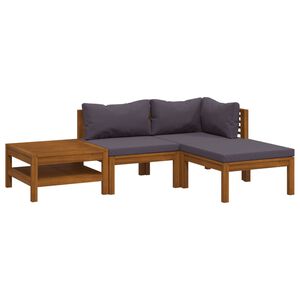 vidaXL Salon de jardin 4 pcs avec coussin Bois d'acacia solide