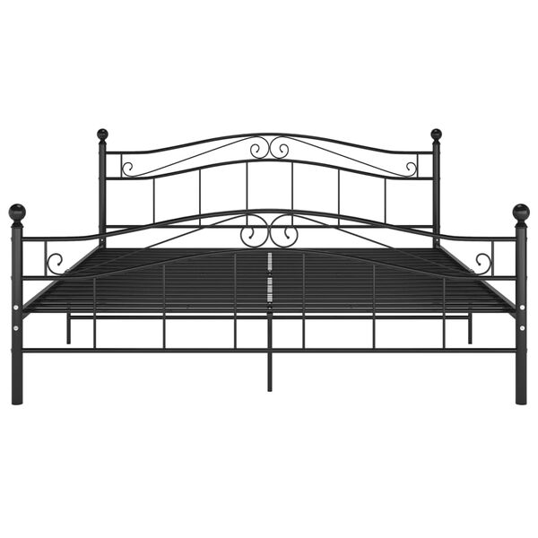 vidaXL Cadre de lit sans matelas noir m&eacute;tal 160x200 cm