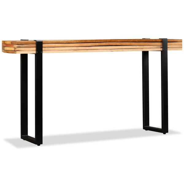 vidaXL Table console Bois de r&eacute;cup&eacute;ration massif r&eacute;glable