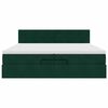vidaXL Cadre de lit ottoman avec matelas vert fonc&eacute; 200x200 cm velours