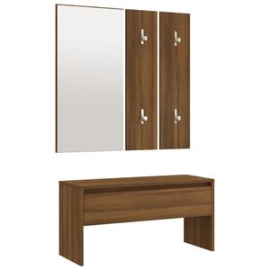 vidaXL Ensemble de meubles de couloir Ch&ecirc;ne marron Bois d'ing&eacute;nierie