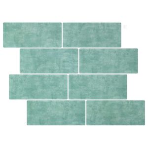 vidaXL Carreau de m&eacute;tro 50 pc Vert gris 29 x 21 cm Polyur&eacute;thane et PET