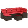 vidaXL Ensemble de canap&eacute; de jardin 7 pcs Marron Poly Rattan