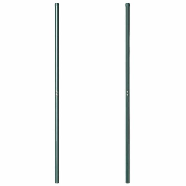 vidaXL Poteaux de clôture 2 pcs Vert Acier peint par poudre