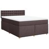 vidaXL Sommier &agrave; lattes de lit avec matelas Marron fonc&eacute; 140x190 cm