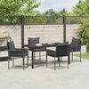 vidaXL Ensemble de salle &agrave; manger pour jardin 5 pcs Noir et gris