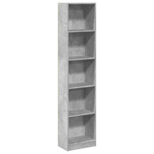 vidaXL Biblioth&egrave;que gris b&eacute;ton 40x24x176 cm bois d'ing&eacute;nierie