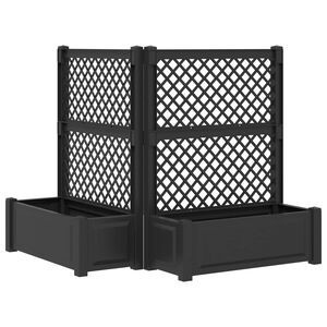 vidaXL Grand bac avec treille 2 pcs Anthracite 143 x 143 x 133,5 cm PP