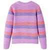 Pull-over ray&eacute; tricot&eacute; pour enfants lilas et rose 116