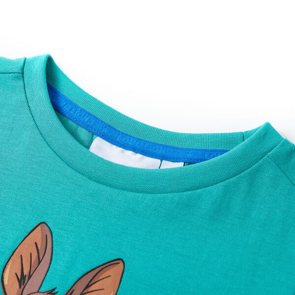T-shirt pour enfants avec manches courtes menthe fonc&eacute; 104