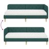 vidaXL Cadre de lit d'angle avec matelas Vert fonc&eacute; 100 x 200 cm tissu