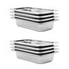vidaXL R&eacute;cipients Gastronorm 8 pcs GN 1/3 65 mm Acier inoxydable