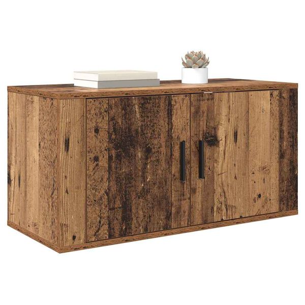 vidaXL Meuble TV mural Bois ancien 80 x 34,5 x 40 cm Bois d'ing&eacute;nierie